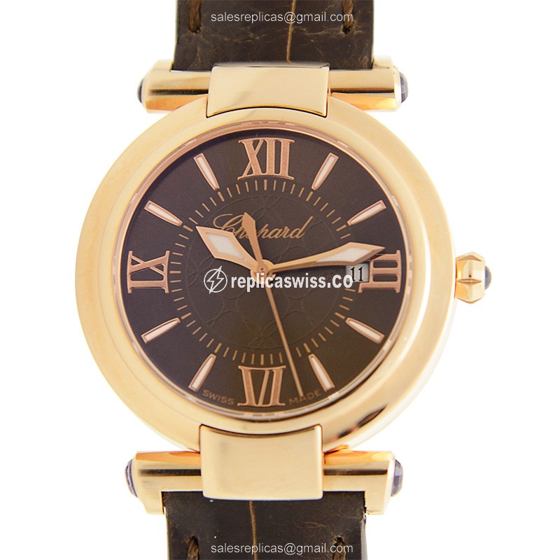 Chopard Imperiale Quartz 18kt Rose Gold - Brown Dial - Buckle Clasp - Luxury Replica IMPERIALE Watch